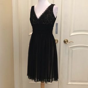 NWT London Times black/ lace/mesh cocktail dress